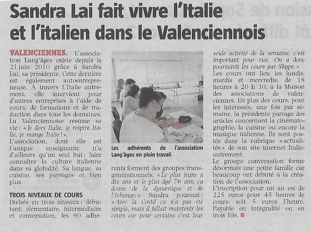 Article La Voix du Nord du 24.06.2021 (Version papier p.15)